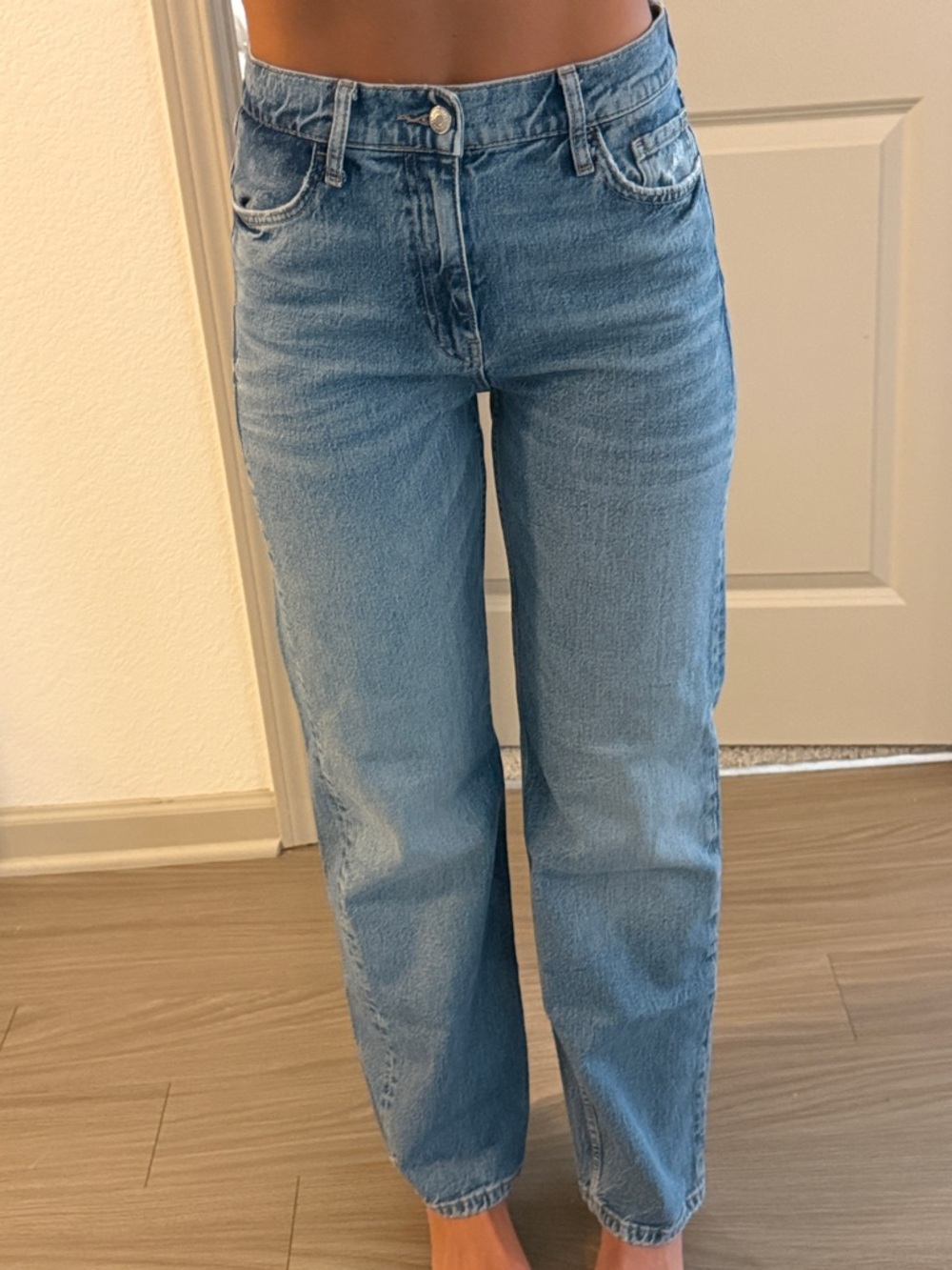 Zara Light Blue Straight Leg Jeans